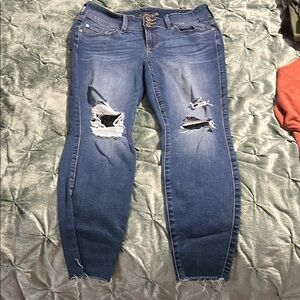 Distressed Blue Jeans